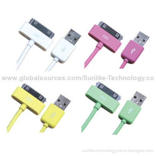 USB Cable for iPhone 4, 4S, Available in Various Colors